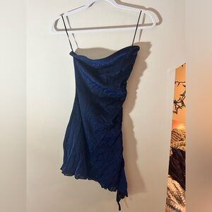 Strapless Sparkly Blue Hoco Dress